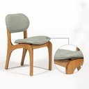 Ver imagem 7 de Cadeira de Jantar Estofada Rafine Madeira Castanho Linho Verde