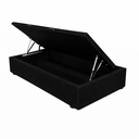 Ver imagem 1 de Base de Cama Box Baú Helena Solteiro 88 X 188 Cm Suede Preto Eli Móveis e Decoração