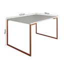 Ver imagem 6 de Mesa Jantar Retangular Manchester Branca Base Cobre 4 Cadeiras Diamond Sala - Branco/cobre