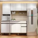 Ver imagem 3 de Armário de Cozinha Completa 120 com Balcão com Tampo 9 Portas Madrid - Freijó/supremo