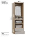 Ver imagem 4 de Guarda-Roupa 2 Módulos 2 Portas 3 Prateleiras 2 Gavetas Frame CabeCasa MadeiraOriginals