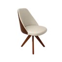 Ver imagem 1 de Cadeira de Jantar Lavínia Giratória Revestida em Tecido Linho Bege e Courino Castanho Personal Decor