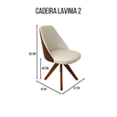 Ver imagem 2 de Cadeira de Jantar Lavínia Giratória Revestida em Tecido Linho Bege e Courino Castanho Personal Decor