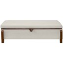 Ver imagem 1 de Baú Organizador Puff Bali 140 Cm Bouclé para Quarto e Sala:bege Claro