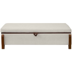 Baú Organizador Puff Bali 140 Cm Bouclé para Quarto e Sala:bege Claro