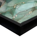 Ver imagem 3 de Quadro Decorativo Caixa Alta com Vidro Geométrico Escandinavo Triângulos TaColado Moldura Preta 40x6