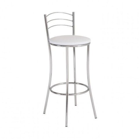 Banqueta Alta 3 Arames Prata/Cromado/Branco
