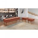 Ver imagem 5 de Conjunto - 2 Puffs Banqueta Londres Luxo Castellar Móbile Linho Terracota