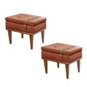 Ver imagem 1 de Conjunto - 2 Puffs Banqueta Londres Luxo Castellar Móbile Linho Terracota