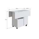 Ver imagem 3 de Mesa Com Tampo Dobrável e Rodízios 90cm Branco Lilies Móveis