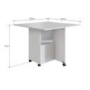 Ver imagem 2 de Mesa Com Tampo Dobrável e Rodízios 90cm Branco Lilies Móveis