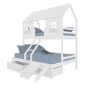 Ver imagem 3 de Beliche Casal/ Solteiro Casinha Encantada com 02 Gavetas Kit Escada/ Escorregador Madeira Maciça