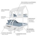Ver imagem 4 de Beliche Casal/ Solteiro Casinha Encantada com 02 Gavetas Kit Escada/ Escorregador Madeira Maciça
