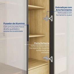 Cozinha Modulada 10 Peças 7 Aéreos 1 Balcão 1 Torre 1 Cristaleira Nara CabeCasa MadeiraMadeira - 17