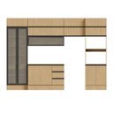 Ver imagem 4 de Cozinha Modulada 10 Peças 7 Aéreos 1 Balcão 1 Torre 1 Cristaleira Nara CabeCasa MadeiraOriginals