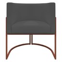 Ver imagem 5 de Poltrona Decorativa para Sala Recepção Luna Tecido Sintético Cores Base de Ferro Bronze
