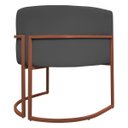 Ver imagem 7 de Poltrona Decorativa para Sala Recepção Luna Tecido Sintético Cores Base de Ferro Bronze