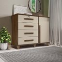 Ver imagem 2 de Cômoda com Sapateira 120cm 4 Gavetas Quarto Grécia RV Móveis Freijo/Off White