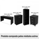 Ver imagem 2 de Conjunto Home Office 8 Peças com 2 Mesa, 2 Estante, 2 Gaveteiro e 2 Armário para Escritório Preto -