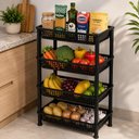 Ver imagem 5 de Fruteira Chao 4 Andares Estante Organizador Prateleiras Cozinha Porta Frutas Legumes Cesto Empilhave