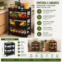 Ver imagem 7 de Fruteira Chao 4 Andares Estante Organizador Prateleiras Cozinha Porta Frutas Legumes Cesto Empilhave