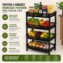 Ver imagem 6 de Fruteira Chao 4 Andares Estante Organizador Prateleiras Cozinha Porta Frutas Legumes Cesto Empilhave