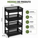 Ver mais imagens de Fruteira Chao 4 Andares Estante Organizador Prateleiras Cozinha Porta Frutas Legumes Cesto Empilhave