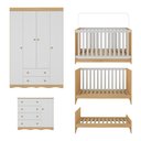 Ver mais imagens de Quarto de Bebê Completo Berço Americano 3 em 1 Colchão Realeza Multimóveis Mp4599 Madeirado/