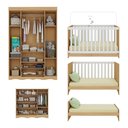 Ver imagem 5 de Quarto de Bebê Completo Berço Americano 3 em 1 Colchão Realeza Multimóveis Mp4599 Madeirado/