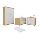 Ver imagem 1 de Quarto de Bebê Completo Berço Americano 3 em 1 Colchão Realeza Multimóveis Mp4599 Madeirado/