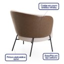 Ver imagem 4 de Poltrona Decorativa Atalaia Frente Linho Cru Costas Cor Whisky Pés Aço Preto Epóxi Poltronas do Sul