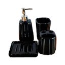 Ver imagem 1 de Kit 4pçs Banheiro Lavabo Modelagem 3d Preto Cerâmica Luxo