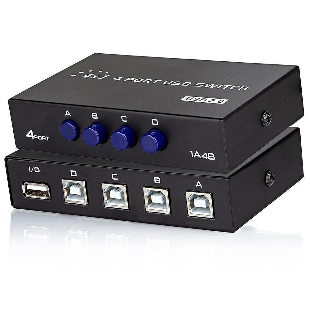 Switch 4x1 - Periféricos Usb A/b 2.0 - 1