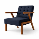 Ver imagem 4 de Kit 2 Poltronas Zara Tecido Linho Moderna Decorativa Braços Pés Madeira Maciça para Sala de Estar Es