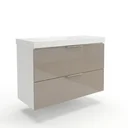Ver imagem 2 de Gabinete para Banheiro sem Tampo 80cm Pietra Branco/Gianduia Brilho