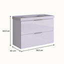 Ver imagem 3 de Gabinete para Banheiro sem Tampo 80cm Pietra Branco/Gianduia Brilho