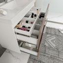 Ver imagem 6 de Gabinete para Banheiro sem Tampo 80cm Pietra Branco/Gianduia Brilho