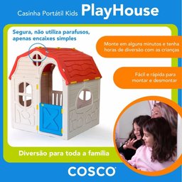 Casinha Portátil Kids Playhouse Cosco Bege e Vermelha - 3