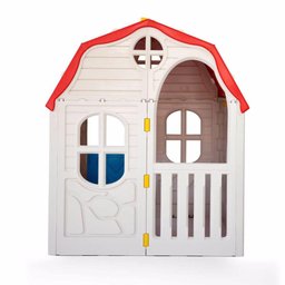 Casinha Portátil Kids Playhouse Cosco Bege e Vermelha - 8