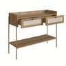 Aparador Linha Oslo Mdf Cor Hanover Base Metal Dourado Acabamento Palha Sintética - a Casa Maju - 2