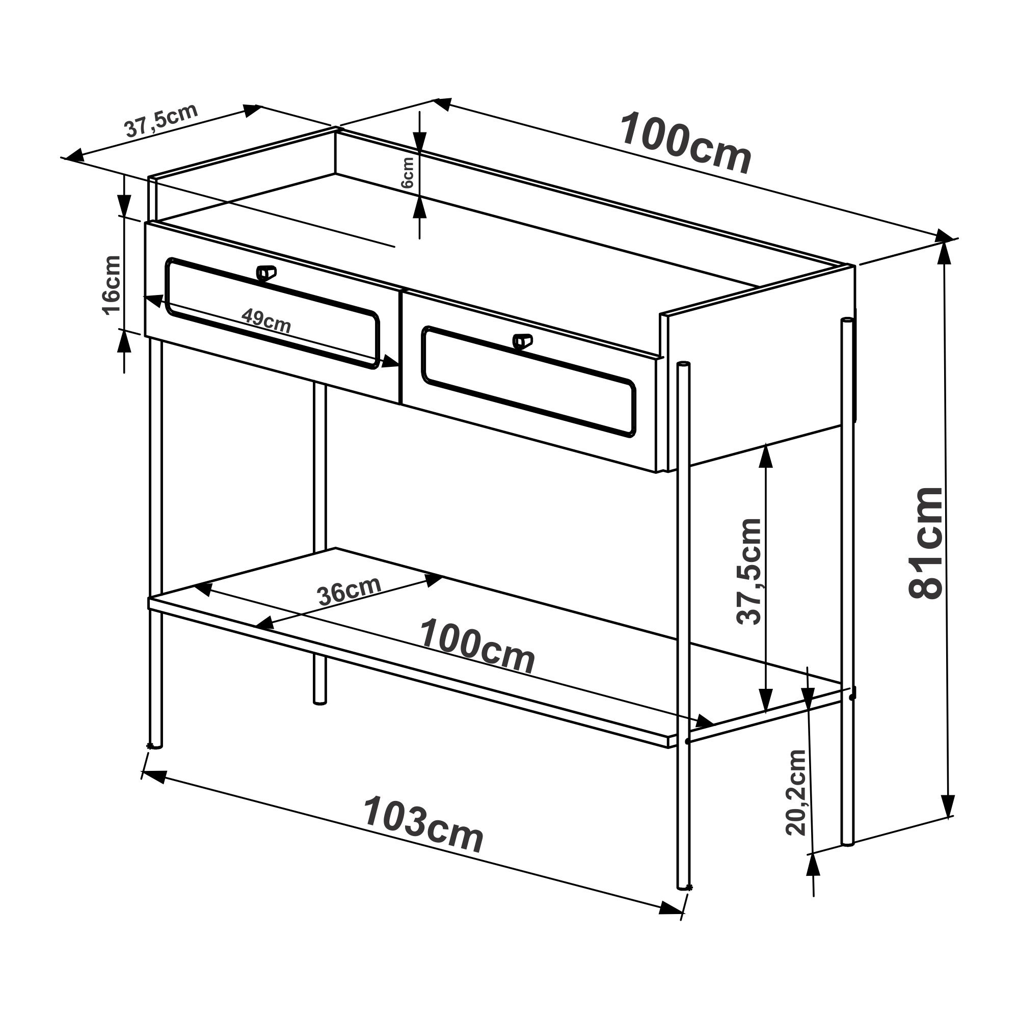 Aparador Linha Oslo Mdf Cor Hanover Base Metal Dourado Acabamento Palha Sintética - a Casa Maju - 3