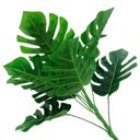 Ver imagem 5 de Kit 12 Ramos Costela de Adão Decorativo Artificial Plástico Verde 9 Folhas Cada 32cm