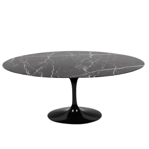Mesa de Jantar Tulipa Saarinen Redonda 120x80 Cm Mármore Nero
