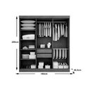 Ver imagem 5 de Guarda Roupa 6 Portas e 2 Gavetas Espanha Imbuia/off White - Rufato