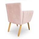 Ver imagem 6 de Kit 6 Poltronas Decorativa Leticia Suede Rosa Bebê Pés Palito Castanho - Pallazio