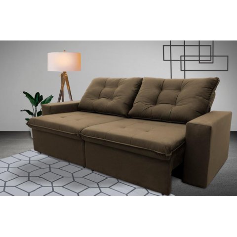 Sofá Retrátil/Reclinável Malta 2,00m Suede Velut com Molas no Assento King House