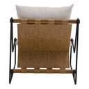 Ver imagem 6 de Kit Poltrona com Puff Turim Base Aço Preto Recouro Camel Linho Off White - Nexta Casa