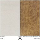 Ver imagem 5 de Kit Poltrona com Puff Turim Base Aço Preto Recouro Camel Linho Off White - Nexta Casa