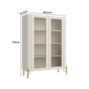 Ver imagem 2 de Cristaleira com 2 Portas 98,5cm Vidro Canelado Pés em Metal Cor:luna com Dourado