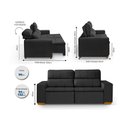 Ver imagem 3 de Sofá Modular 3 Lugares Búzios 195cm com Molas, Retrátil e Reclinável com Tecido Veludo Nobre Sofatec